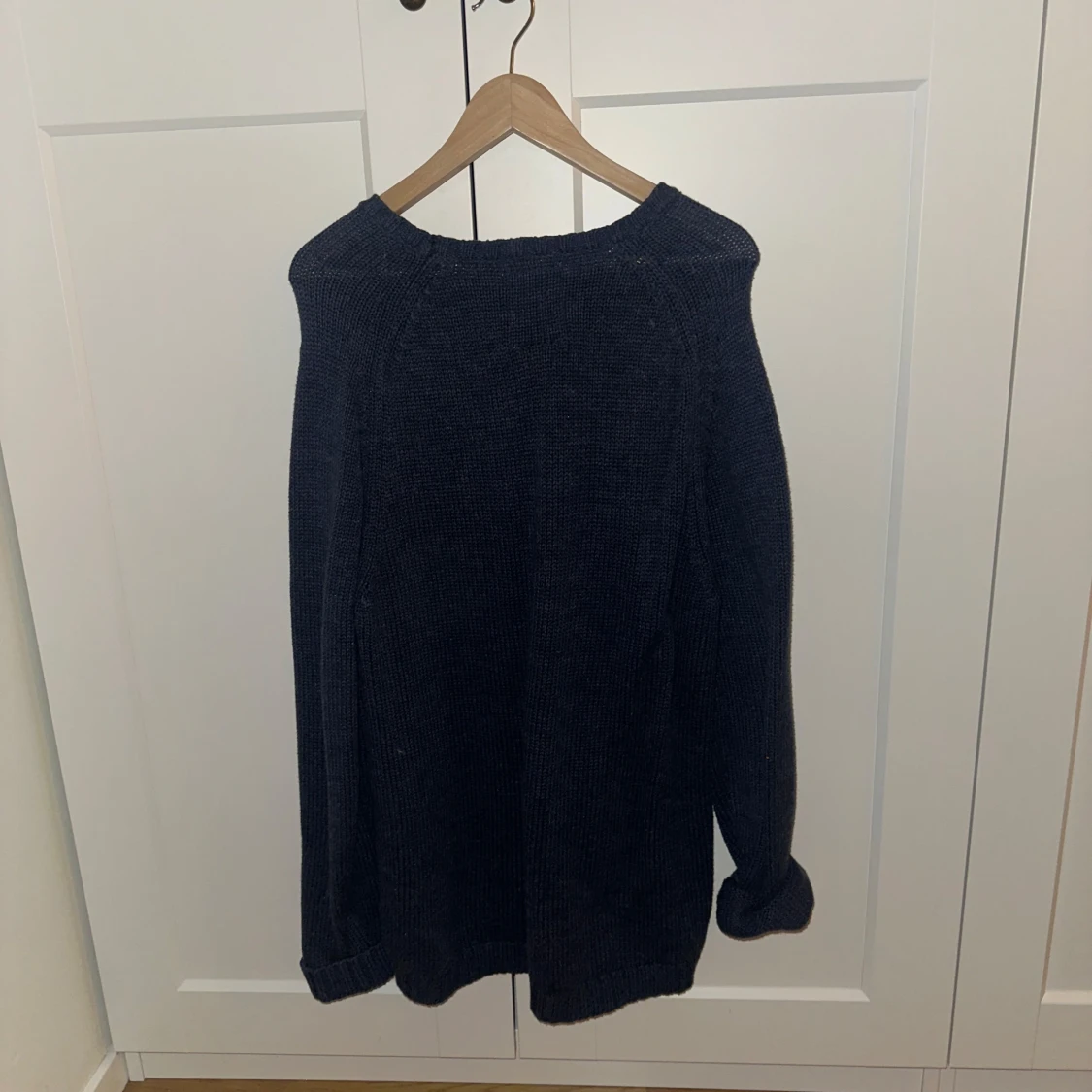 Vintage blå stickad tröja/klänning från Lexington - 1