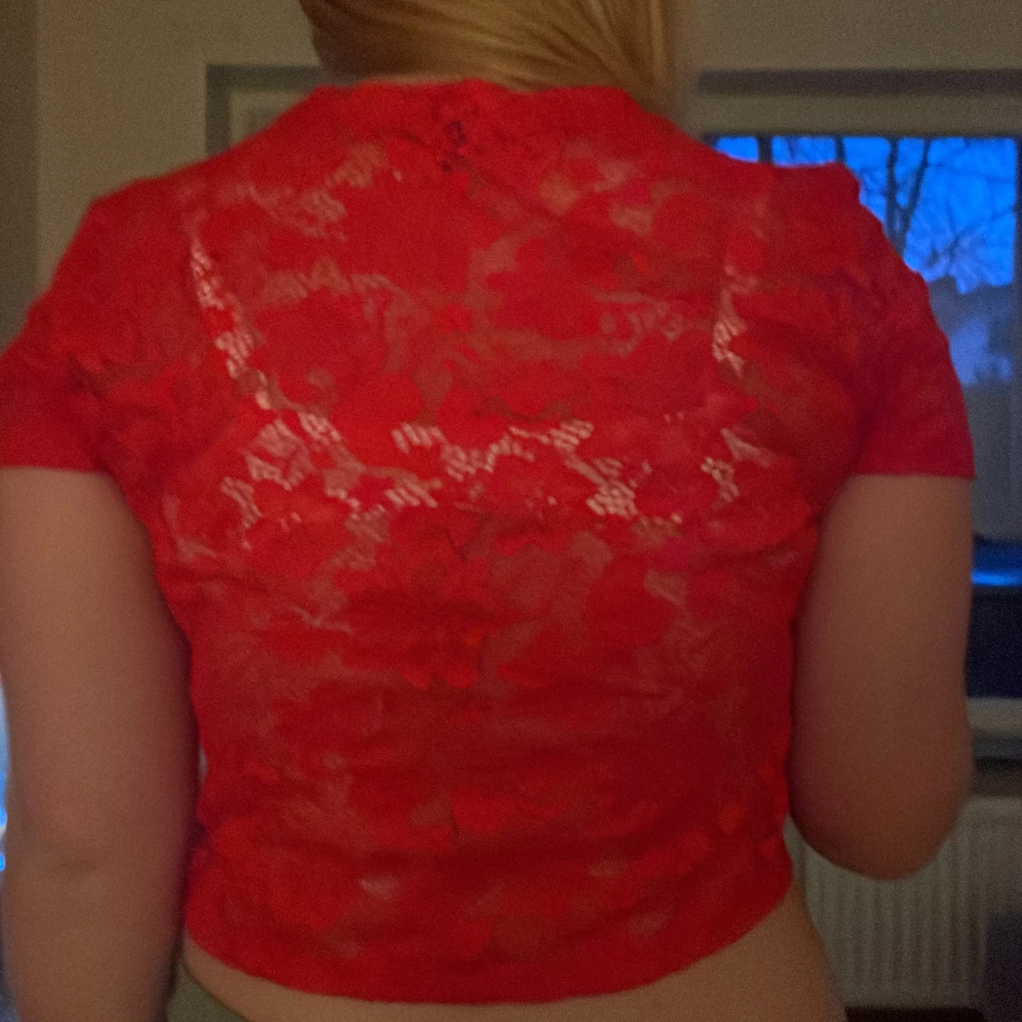 Röd spets topp - 90