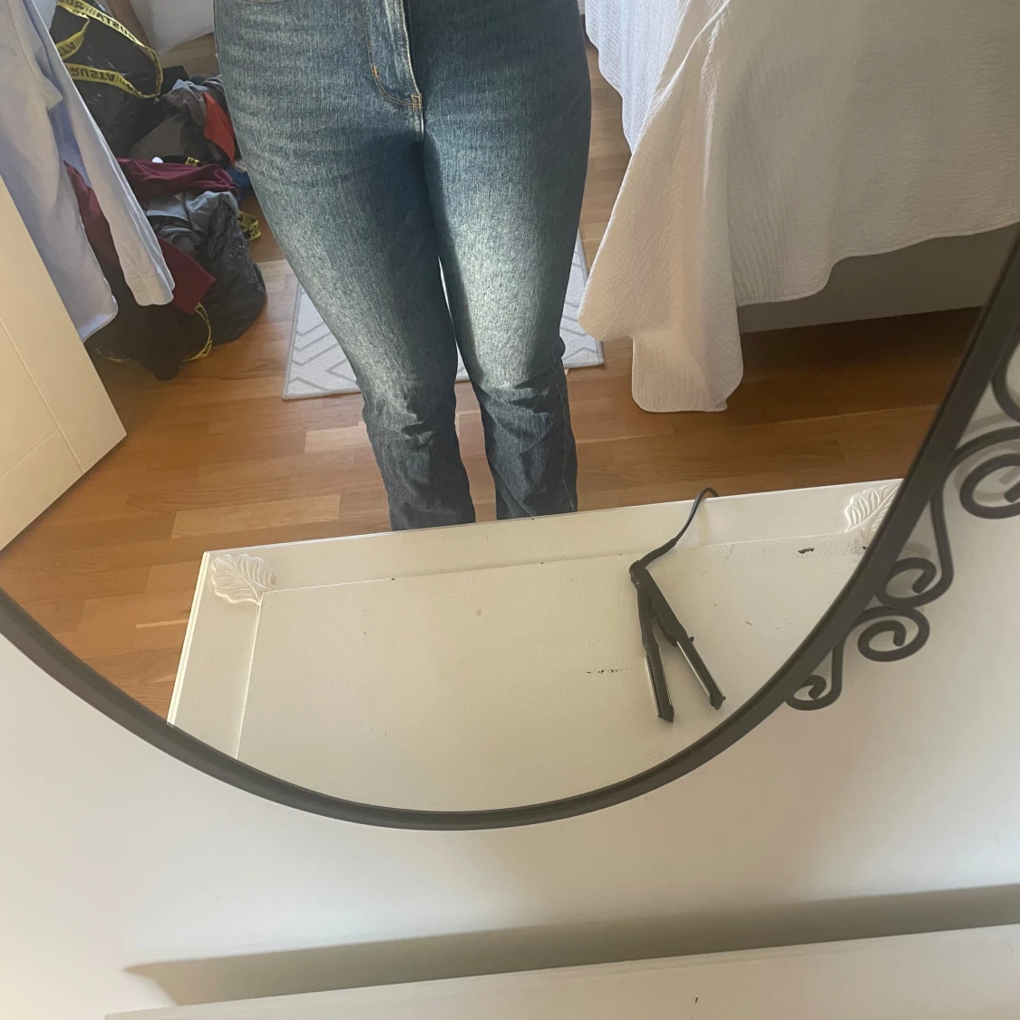 Blå jeans med hög midja Bik Bok - 1