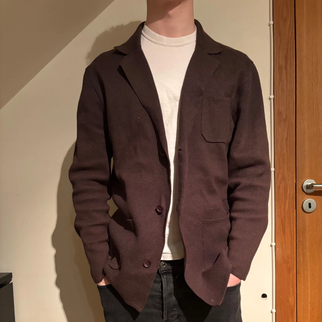 Brun stickad kavaj från John Henric - 1