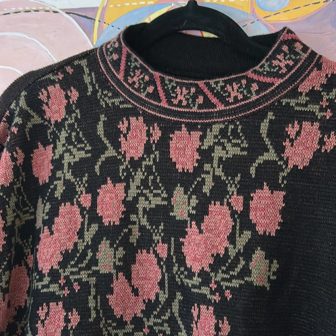 Vintage floral tunic sweater - 1