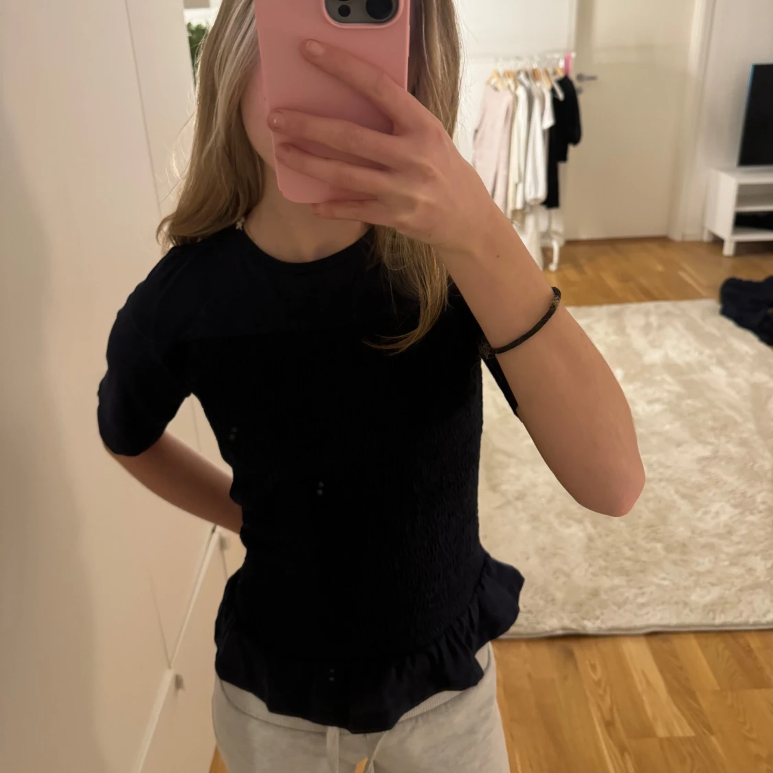 Mörkblå smocktopp - 90