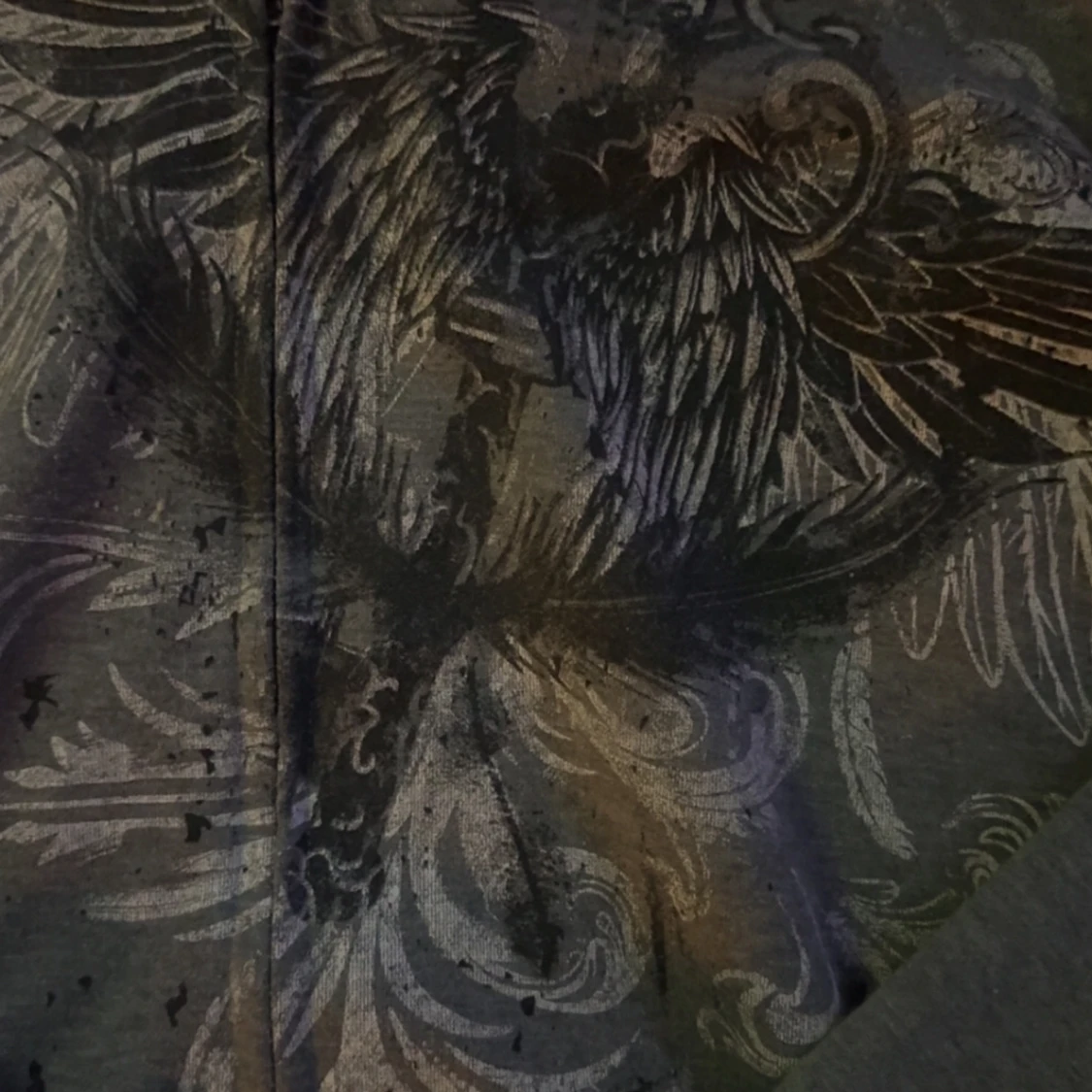 Grå hoodie med tryck - 1