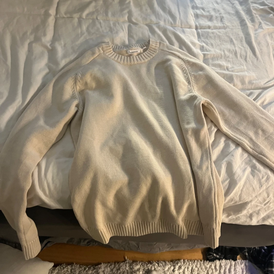 Beige stickad tröja från Knowledge Cotton Apparel - 3