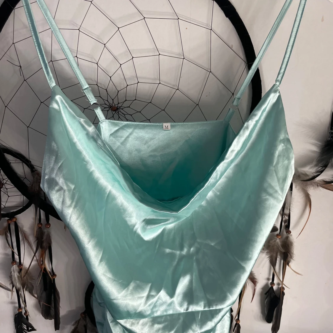 Mintgrön sidenklänning - 91