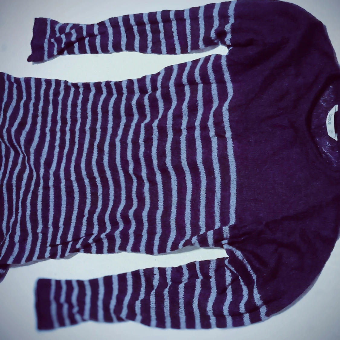 Randig stickad lång tröja - 3