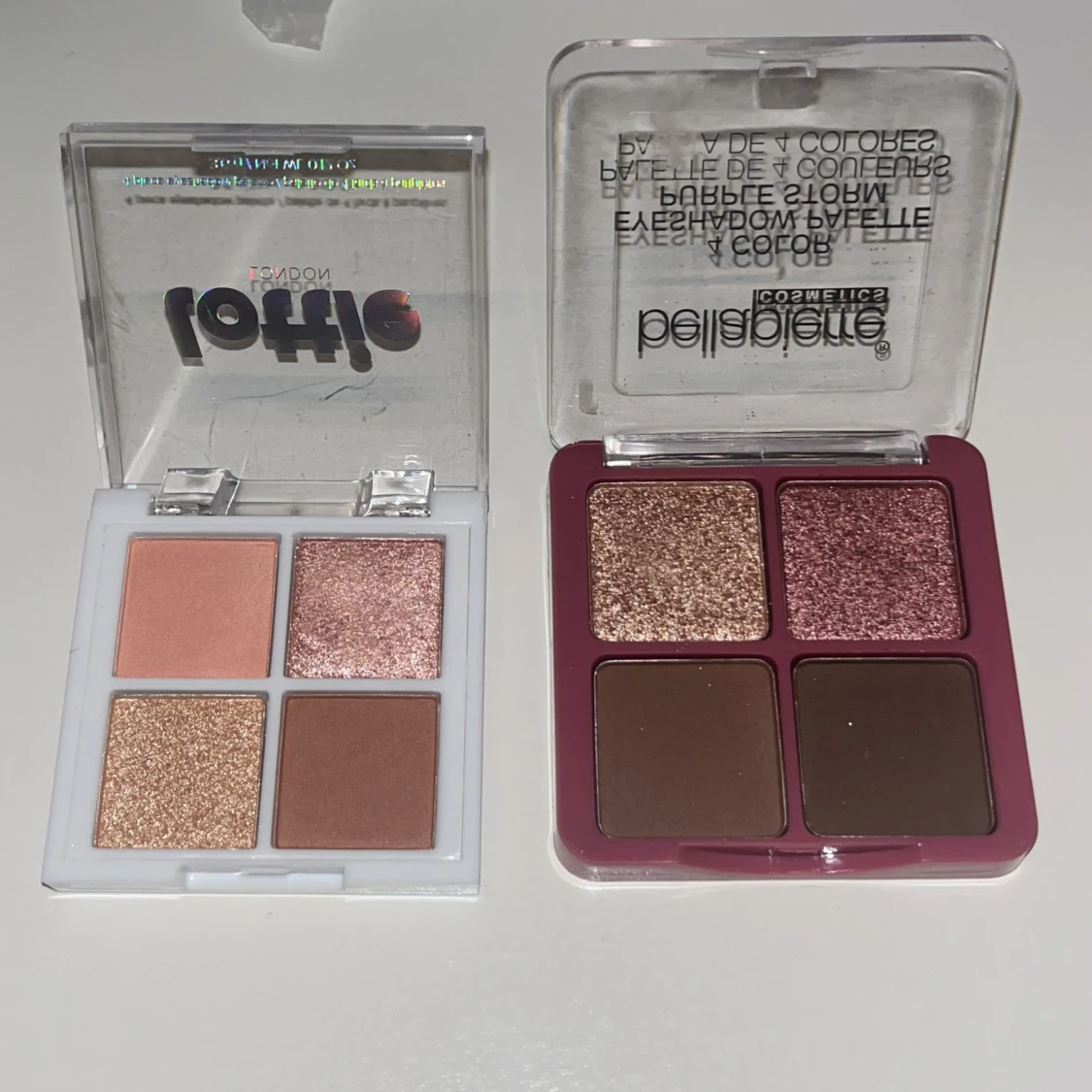 Två ögonskuggspaletter från Lottie och Belle