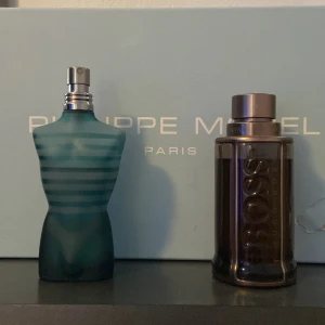 Parfymer från Jean Paul Gaultier och Hugo Boss sampels  - Säljer sampels: Jean Paul Gaultier Le Male i en cool blå flaska formad som en manlig torso. Den andra är Hugo Boss i en elegant mörk flaska.  Perfekta för att dofta fantastiskt varje dag! 🌟3 ml obs kommer bara med en så välj innan 