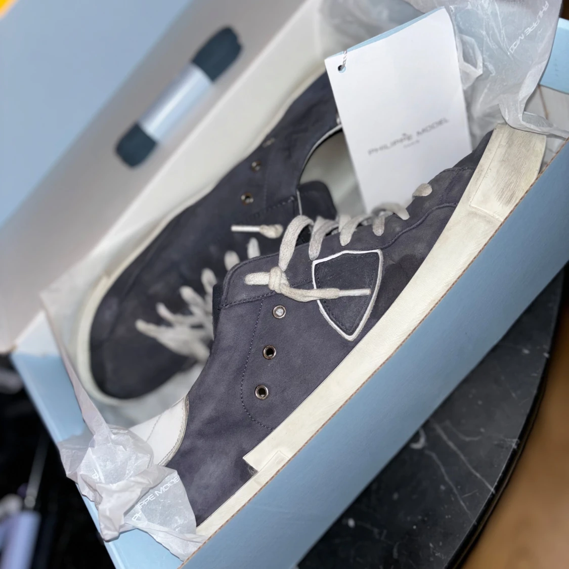 Philippe Model sneakers i blå mocka