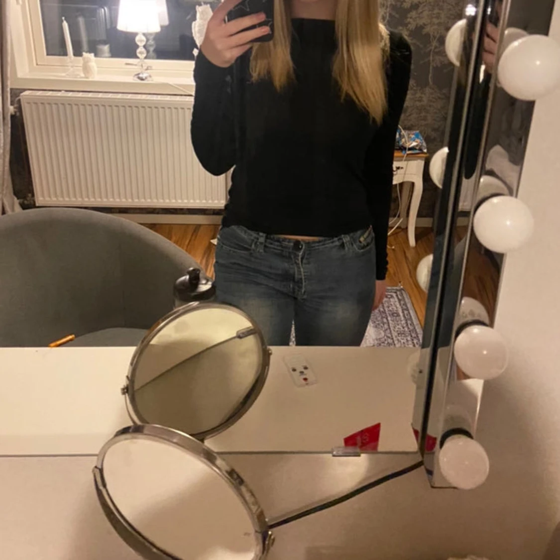 Blåa bootcut jeans - 93