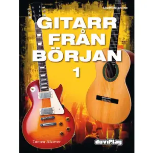 Gitarr från början riktar sig till barn som vill lära sig att spela akustisk gitarr eller elgitarr. Här finns olika stilar som pop, rock, metal, blues, klassiskt, gospel, folkmusik med mera. Sångerna presenteras med både noter och tabulatur som visar notvärden, för att ge lärare och elever möjlighet att använda det system som passar dem bäst. Boken går igenom olika gitarrtekniker som melodispel, kompspel, fingerspel och plektrumspel. Inspelningar med låtarna finns online så att eleven har möjlighet att spela med ett riktigt band. Det finns även en hemsida kopplad till boken med videor där gitarrister spelar vissa av låtarna i boken.    Format Häftad   Omfång 72 sidor   Språk Svenska   Förlag Notfabriken   Utgivningsdatum 2022-01-13   ISBN 9789188937681  