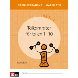 Intensivträning i matematik innebär att en elev får en-till-en-undervisning utöver undervisningen i klassen under en begränsad tid, 20-30 min per dag, 4-5 dagar/vecka. Varje träningstillfälle har ett eget uppslag i elevhäftet och där finns även aktiviteter som eleven ska göra tillsammans med en vuxen hemma eller med läxhjälp i skolan. Till varje elevhäfte finns en handledning med aktiviteter, uppgifter och utmanande frågor. Handledningen har en tydlig arbetsgång som man kan följa vid varje träningstillfälle. Arbetsgången ger eleven möjlighet att använda språket, generalisera och utveckla inre bilder som ett stöd för det abstrakta tänkandet. Handledning Till varje elevhäfte finns en handledning med aktiviteter, uppgifter och utmanande frågor I handledningen finns konkret beskrivet hur undervisningen ska läggas upp. Läs och genomför varje moment steg för steg för lyckat resultat: 1. LärandemålVarje avsnitt inleds med lärandemål och en beskrivning av vad du behöver för material till avsnittet 2. GenomgångSteg för steg får du veta vad du ska säga, göra och fråga innan eleven ska göra uppgifterna i häftet. Genomgången innebär ofta att eleven först får möta och samtala utifrån konkret material, för att sedan övergå till bilder.  3. UppgifterTill alla uppgifter som finns i elevhäftet finns stöd i handledningen. 4. Förbered hemuppgifternaInnan eleven tar hem läxan förbereder ni den gemensamt i skolan.  Elevhäfte Varje träningstillfälle är ett uppslag i elevens häfte, där en sida är för arbete i skolan och en sida för arbete hemma. Om eleven har möjlighet finns det extra färdighetsträning på webben att fortsätta med. Längst ner på sidan finns alltid lärandemålen beskrivna. Där finns också utrymme för den som hjälper till med läxan att skriva en kommentar.   Format Häftad   Omfång 32 sidor   Språk Svenska   Förlag Natur & Kultur Läromedel   Utgivningsdatum 2014-07-18   Medverkande KAri Wahlström   Medverkande Åsa Gustafsson   ISBN 9789127438309  