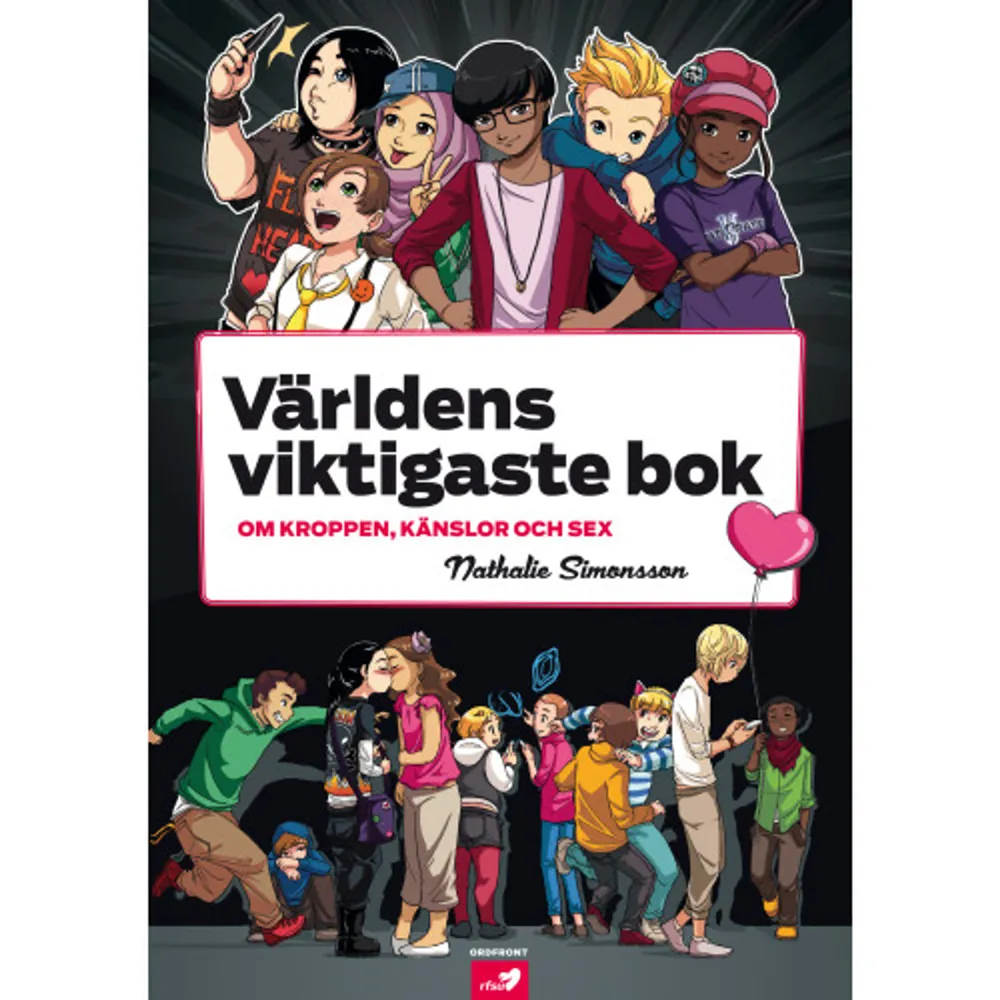 Kroppen bubblar av nya känslor, och man funderar över vem man är och kommer att bli. Kompisarna har blivit viktigare och bråken med familjen fler, samtidigt som kärleken och längtan efter att hångla blivit större. Pubertetsåren är en speciell tid med nya pirriga drömmar, pinsamheter, kärleksknas och en stor nyfikenhet på kroppen. Vad ska jag göra när svetten luktar? När kommer mensen? Vem har bestämt vad som är tjejigt och vad som är killigt? Vad är porr? Hur känns det att vara kåt? Vuxna vill gärna svara och stötta men tycker ofta att det är svårt att prata med 10-13-åringar om kroppen, kärlek och sex. Men nu finns äntligen boken som är världens bästa storasyskon. Med hjälp av sin långa erfarenhet som sexualupplysare kan Nathalie Simonsson på ett roligt, spännande och ärligt sätt förklara hur det faktiskt funkar och hon vågar prata om det som är pinsamt, fnittrigt, svårt och hemligt. Världens viktigaste bok är den första boken i sitt slag eftersom den tar upp normer, ja- och nejkänslor, hur man vågar tro på sig själv och hur man är schyssta mot varandra. Det är en bok som kan läsas under täcket hemma på rummet, men också tillsammans med föräldrarna eller i skolan. En bok om allt man vill veta men inte vågar fråga om. Världens viktigaste bok ges ut tillsammans med RFSU, Sveriges största aktör inom sexualupplysning och det självklara valet för dem som vill ha råd om sexualundervisning.    Format Flexband   Omfång 198 sidor   Språk Svenska   Förlag Ordfront Förlag   Utgivningsdatum 2012-08-03   Medverkande Eva Jais-Nilsson   Medverkande Nathalie Simonsson   Medverkande RFSU   ISBN 9789170376313  . Böcker.