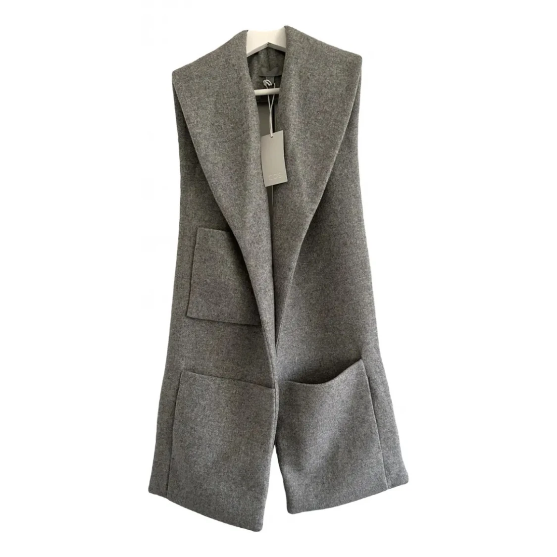 Grå ullväst med stora fickor - 92