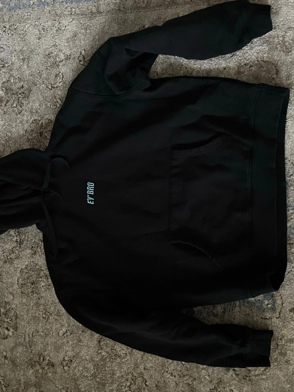 Svart hoodie Ey'Bro med tryck - 2