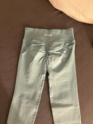 DFYNE Seamless Scrunch Leggings - Mintgrön - Storlek XS - Säljer mina superfina DFYNE seamless leggings i en härlig mintljusgrön färg. De är i storlek Extra Small (XS) och är kända för sin fantastiska passform! 🌱 Tightsen har den kända scrunch butt-detaljen (som syns tydligt på bild 1 och 3) som ger en jättefin form. Materialet är squat-proof, stretchigt och har en bekväm hög midja som sitter stadigt på plats. De är i mycket fint skick och säljes då jag rensar ut min samling. Passa på att knipa ett par riktiga favoriter! • Märke: DFYNE • Färg: Mintgrön