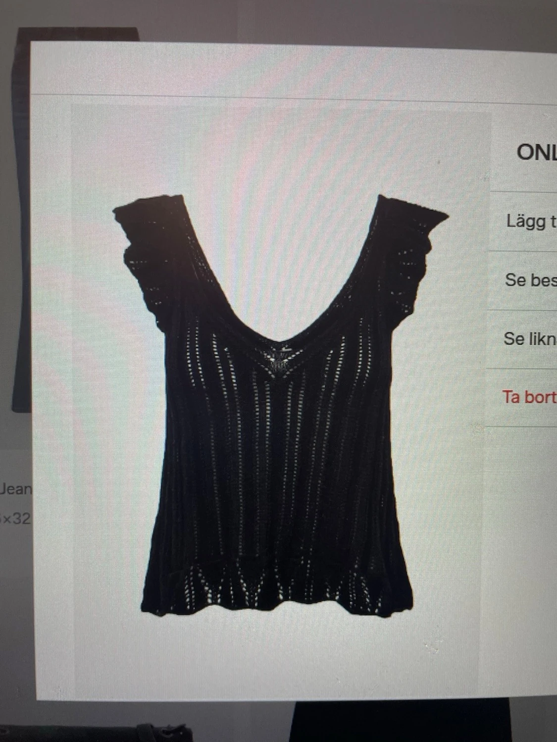 Svart virkad ärmlös topp