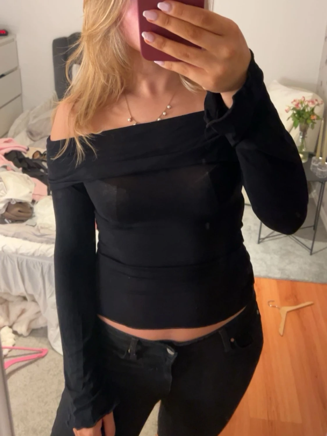 Svart off shoulder topp