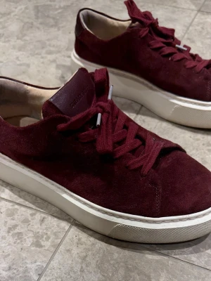 Vinröda sneakers  - Vinröda mocka sneakers från Sneaky Steve i storlek 39. Använda 3 gånger 🖤