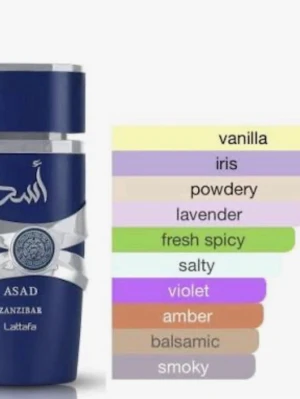 Lattafa Asad Zanzibar parfym blå helt nytt oanvänd - Lattafa Asad Zanzibar är en lyxig och väldig god parfym den är jättekänd! När man sprejar på huden så håller  doften sig mer än 2 dagar den är så bra inte för starkt eller för svagt   Helt ny
