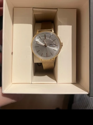 Guldigt armbandsur från GANT - Stilren klocka från GANT med guldigt mesharmband och silverfärgad urtavla. Klockan har dag- och datumvisning samt minimalistiska markeringar. Perfekt accessoar för dig som gillar klassisk och modern design.