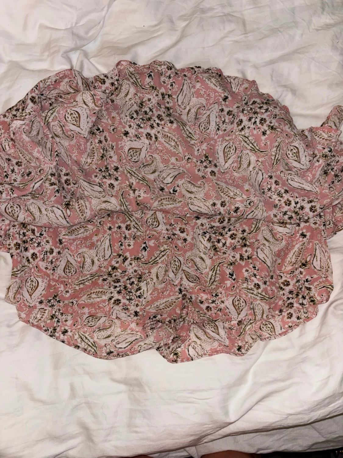 Rosa mönstrad volangkjol - 1