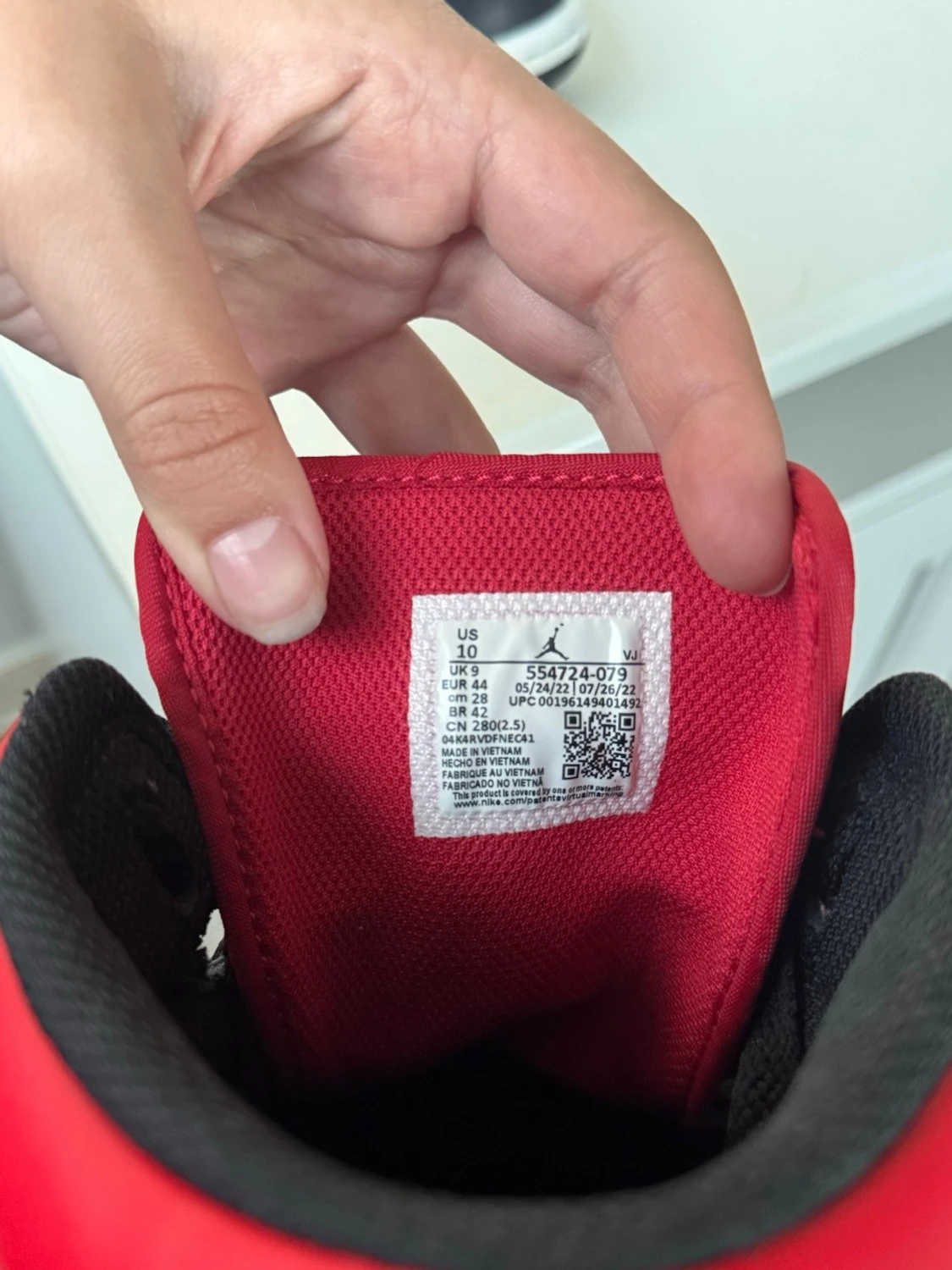 Nike Air Jordan 1 Mid röd/svart/vit - 4