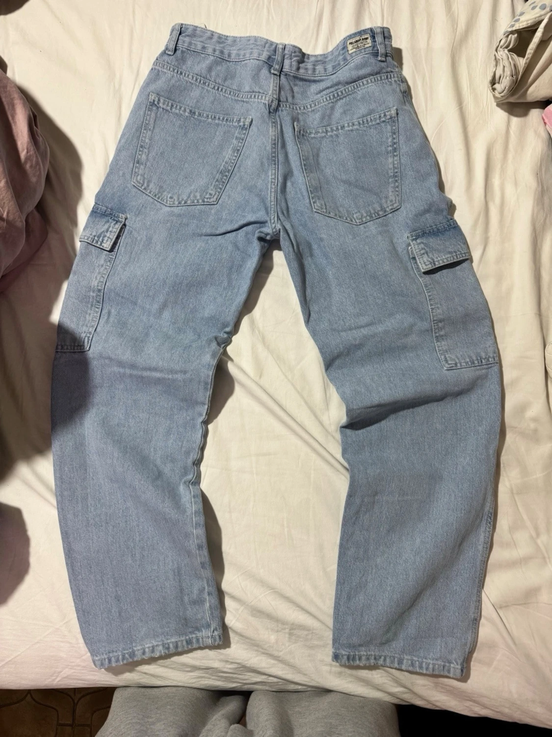 Ljusblå cargobyxor i denim - 2