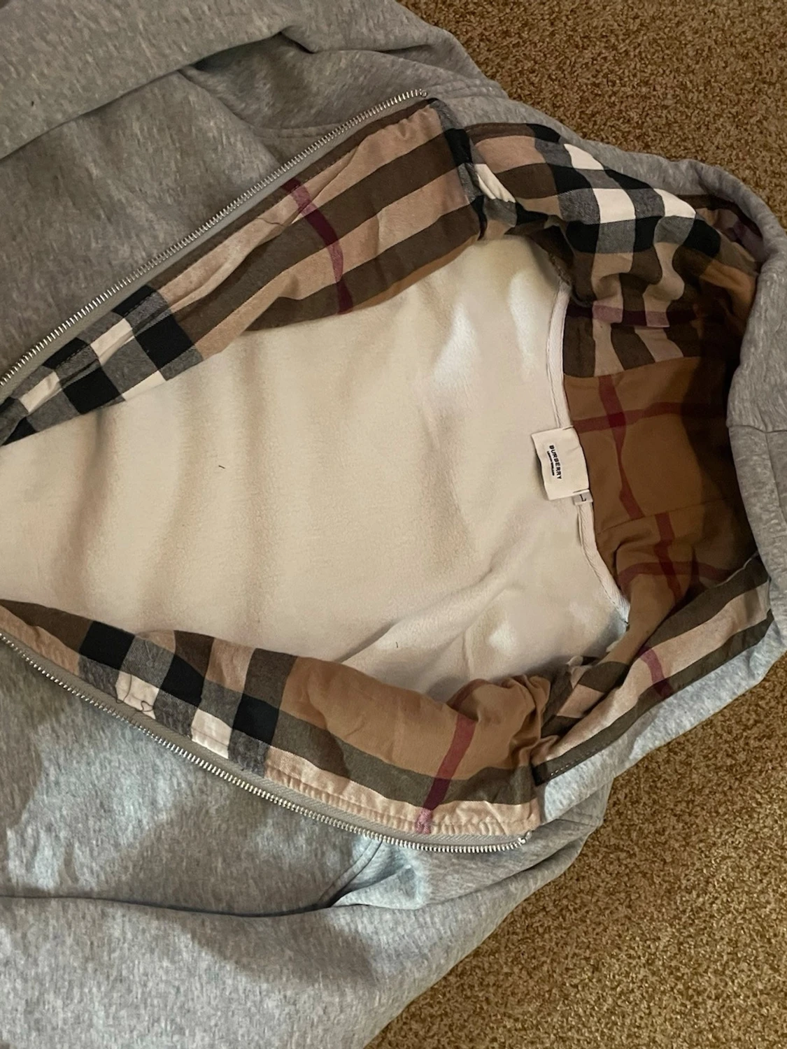 Grå zip hoodie från Burberry - 1