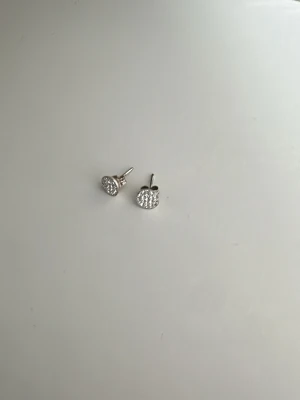 Glittriga silverfärgade örhängen  - Små eleganta örhängen med glittrande stenar. Köpta på Glitter. Fint skick. Priset kan  diskuteras.
