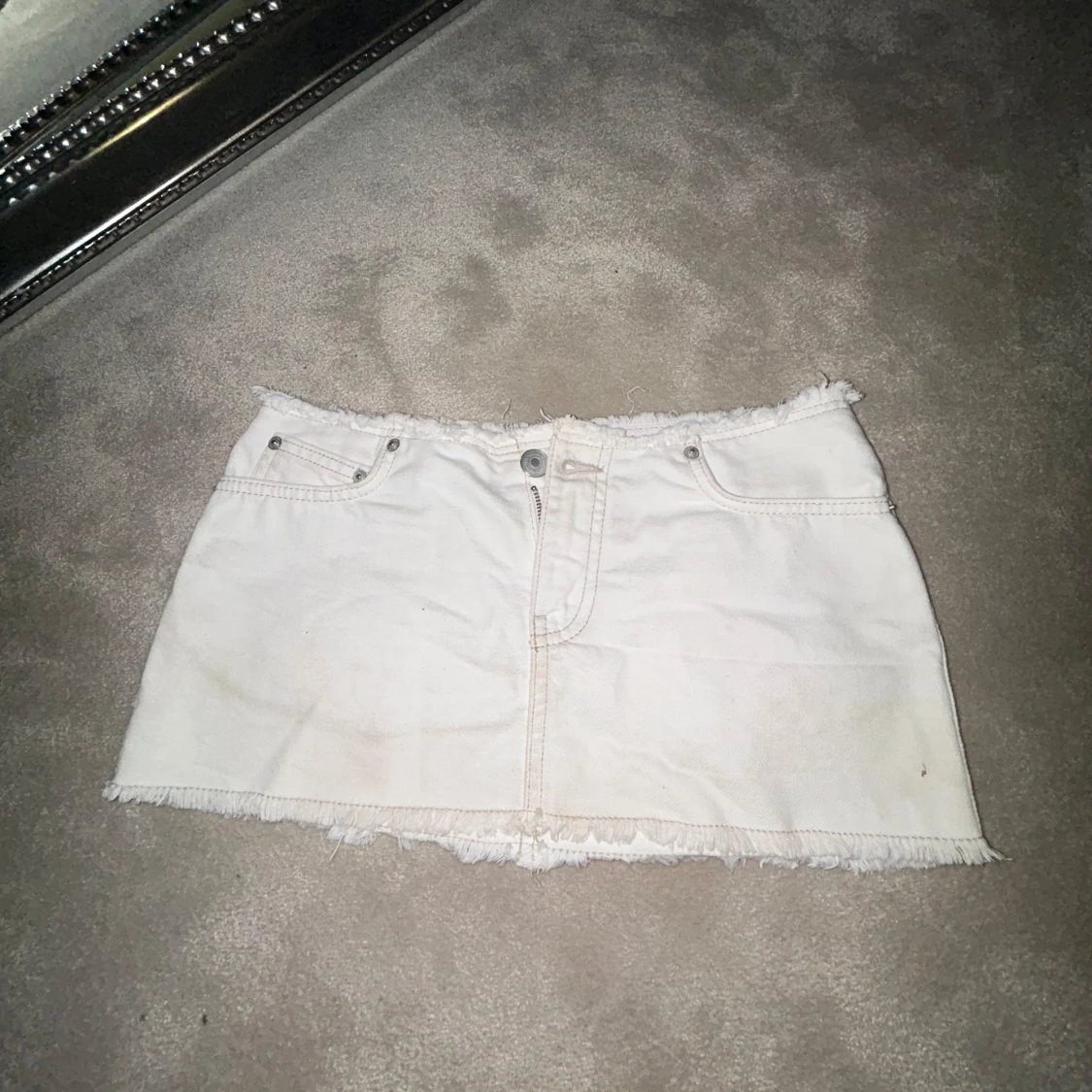 Vit kort jeanskjol  - 1