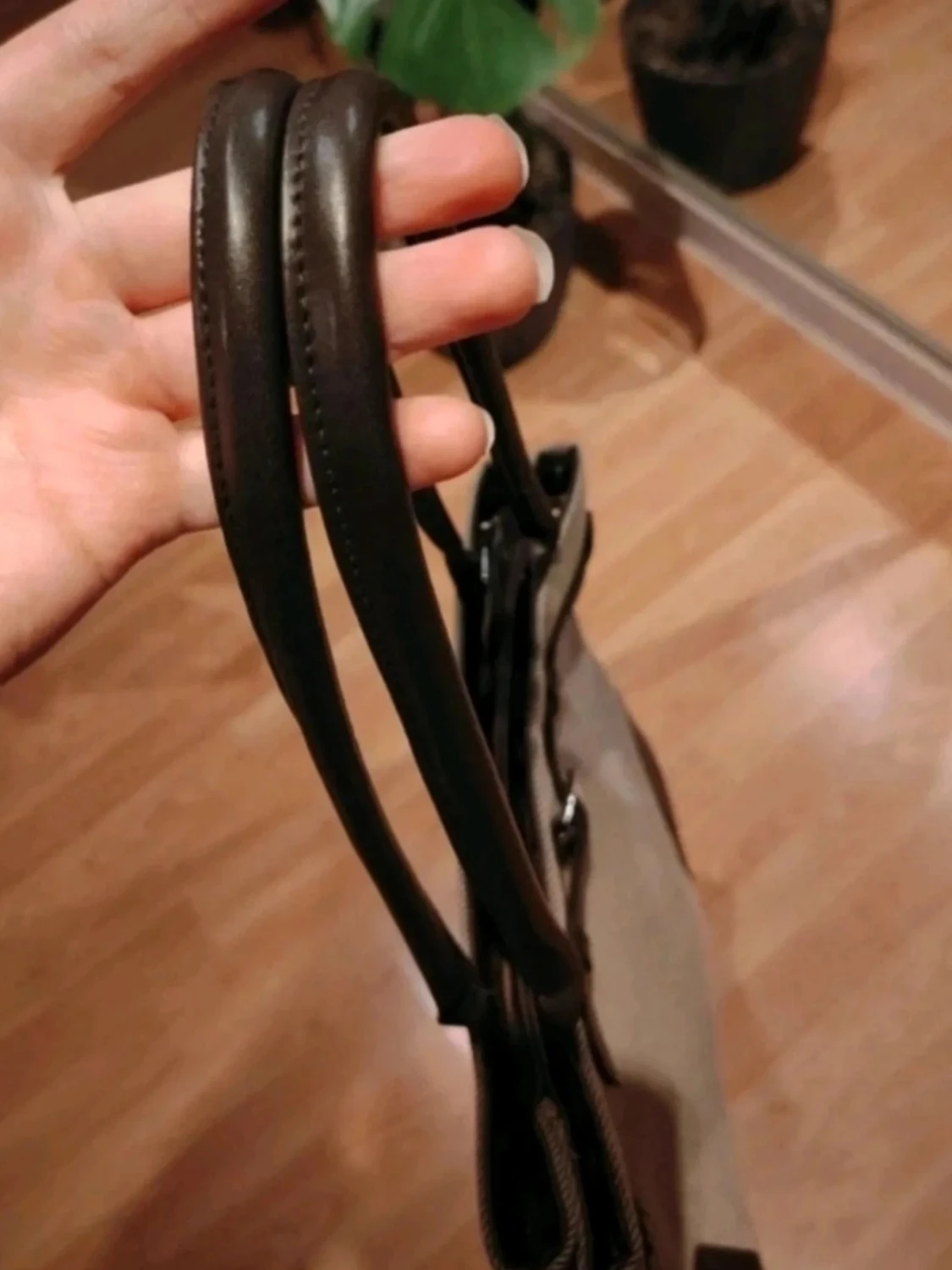 Vintage beige och brun tote handväska❤️  - 3