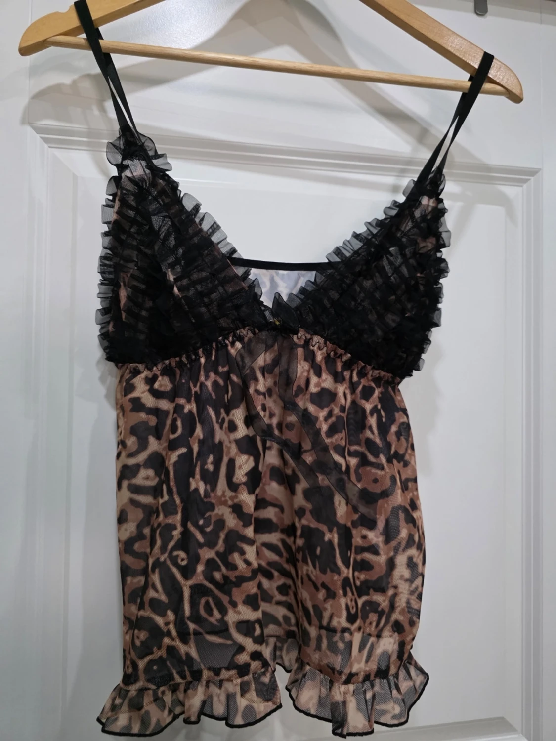 Leopardmönstrad pyjamas med spets - 2