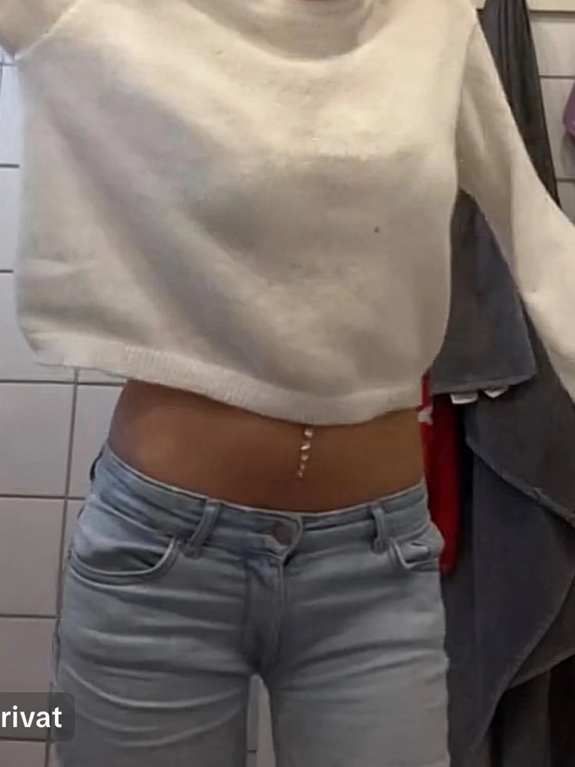 Vit  stickad tröja - 3