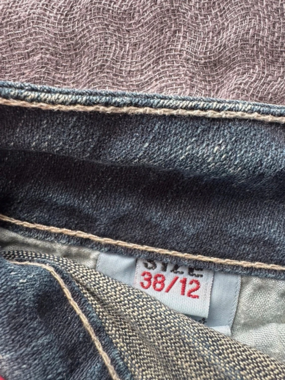 Blå lågmidjad jeanskjol  - 3