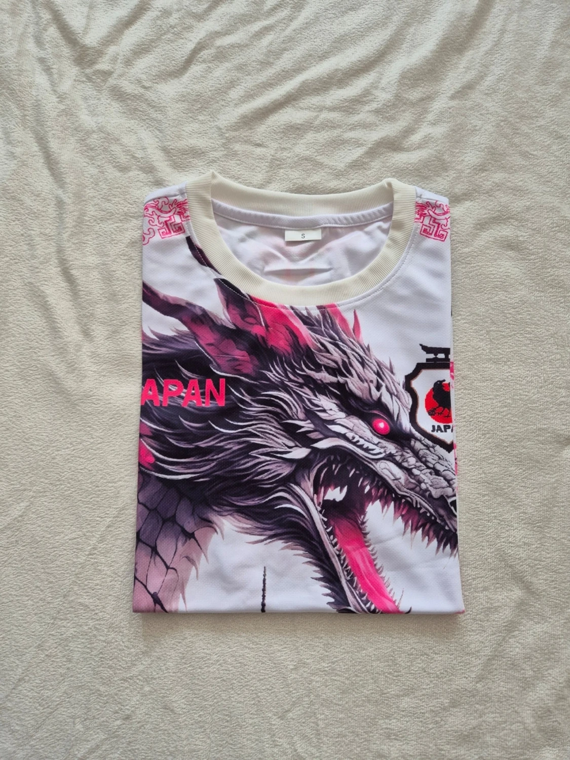 Japan t-shirt med drake och körsbärsblom - 2
