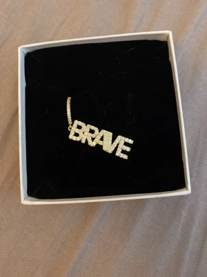 Ioaku BRAVE örhänge - Ioaku örhänge, ’BRAVE’. Ett guldigt ioaku örhänge. Örhänget har jag aldrig användt. Köpt för 299kr men säljer för 250 då jag aldrig användt det.