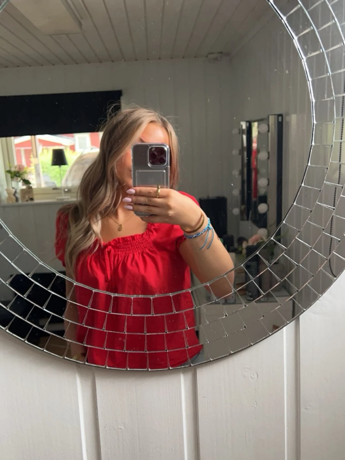 Röd offshoulder topp från H&M Divided - 3