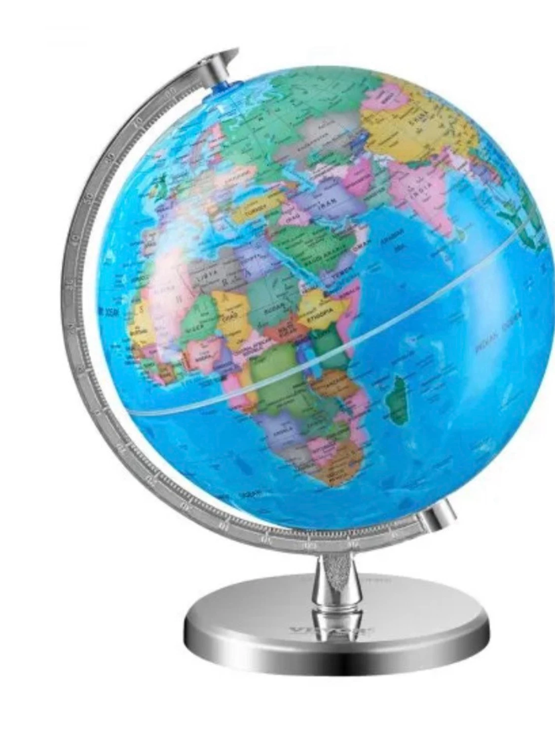 Färgglad jordglob med metallfot - 1