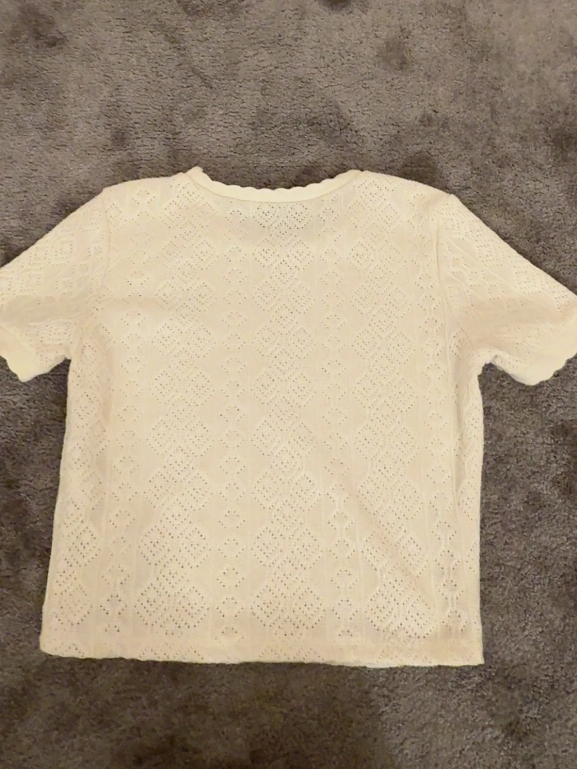 Vit spetsmönstrad topp från Zara - 3