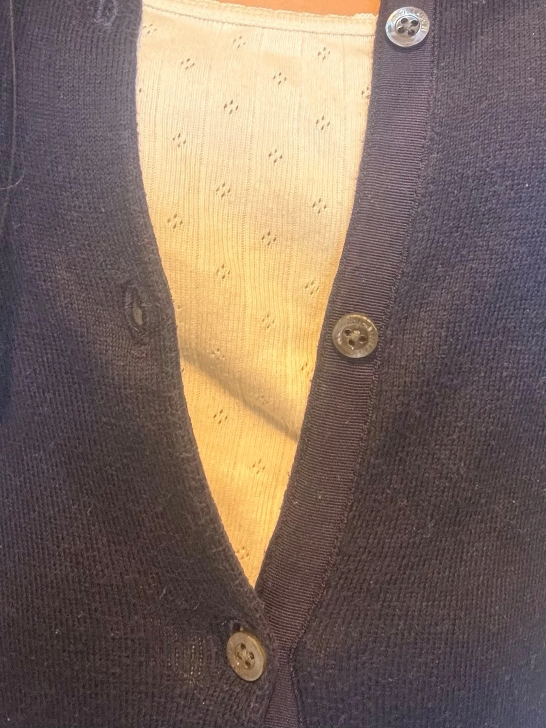 Mörkblå klassisk kofta med knappar - 4