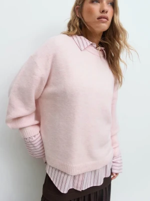 Ljusrosa stickad tröja - Mysig ljusrosa stickad tröja 