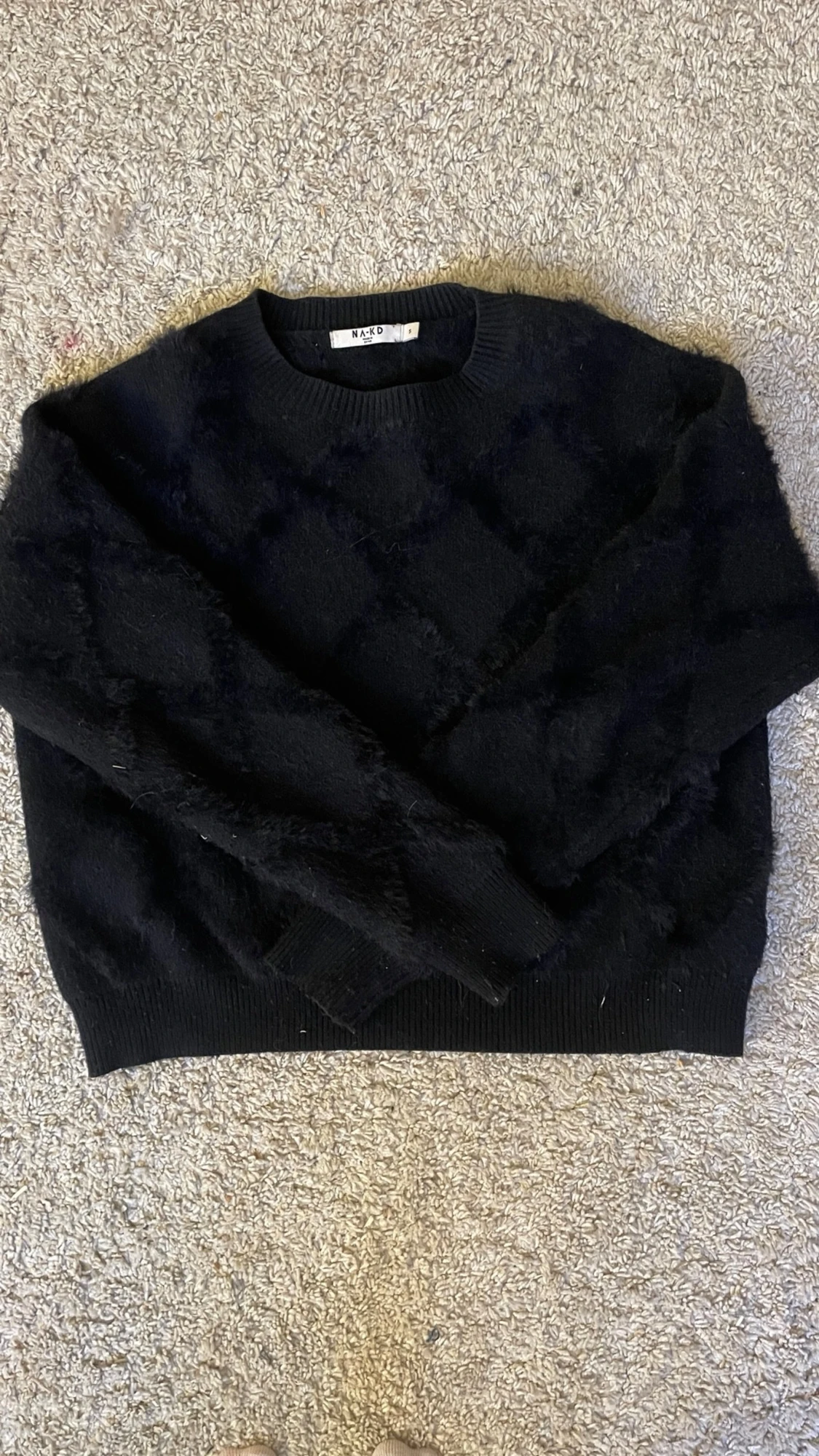 Svart fluffig stickad tröja - 2