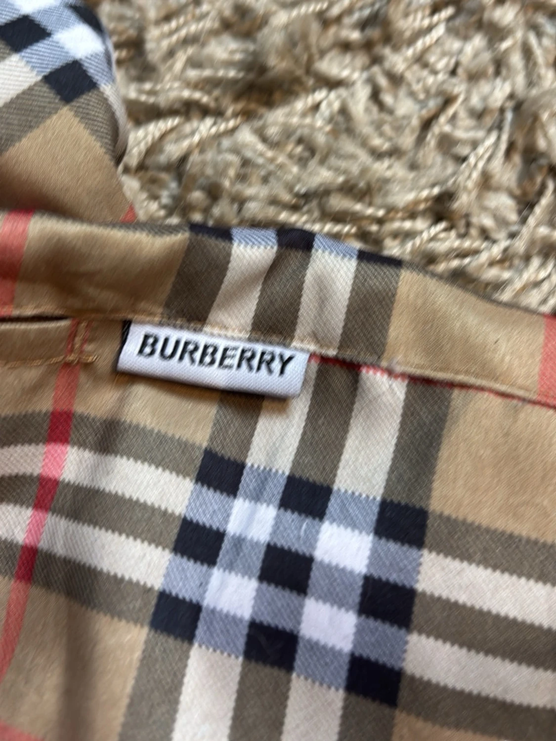 Rutig Burberry shorts med snörning - 3