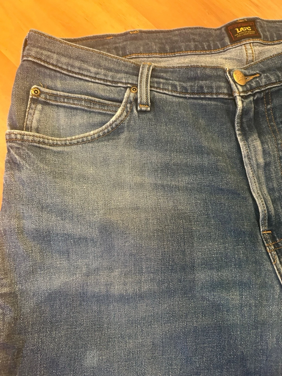 Blå raka jeans från Lee - 3