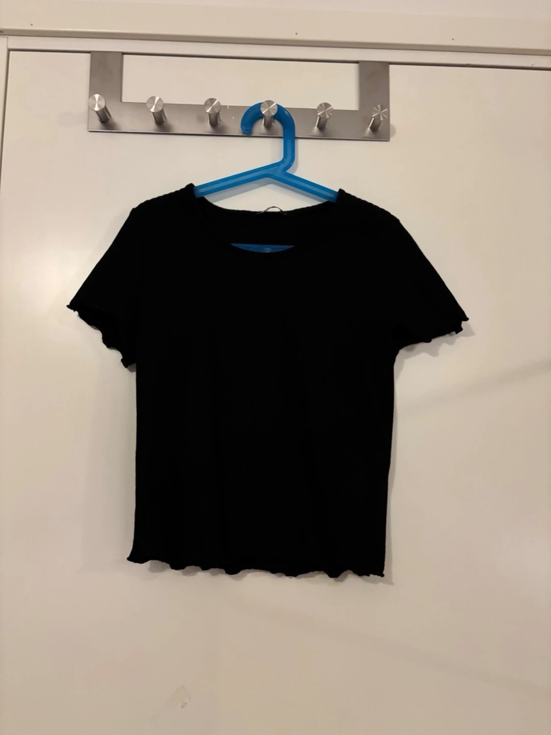 Svart ribbad topp