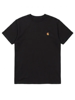 Svart Carhartt t-shirt med logga - Svart t-shirt från Carhartt med klassisk gul logga på bröstet. T-shirten har rund halsringning och korta ärmar. Perfekt för en avslappnad och stilren look.