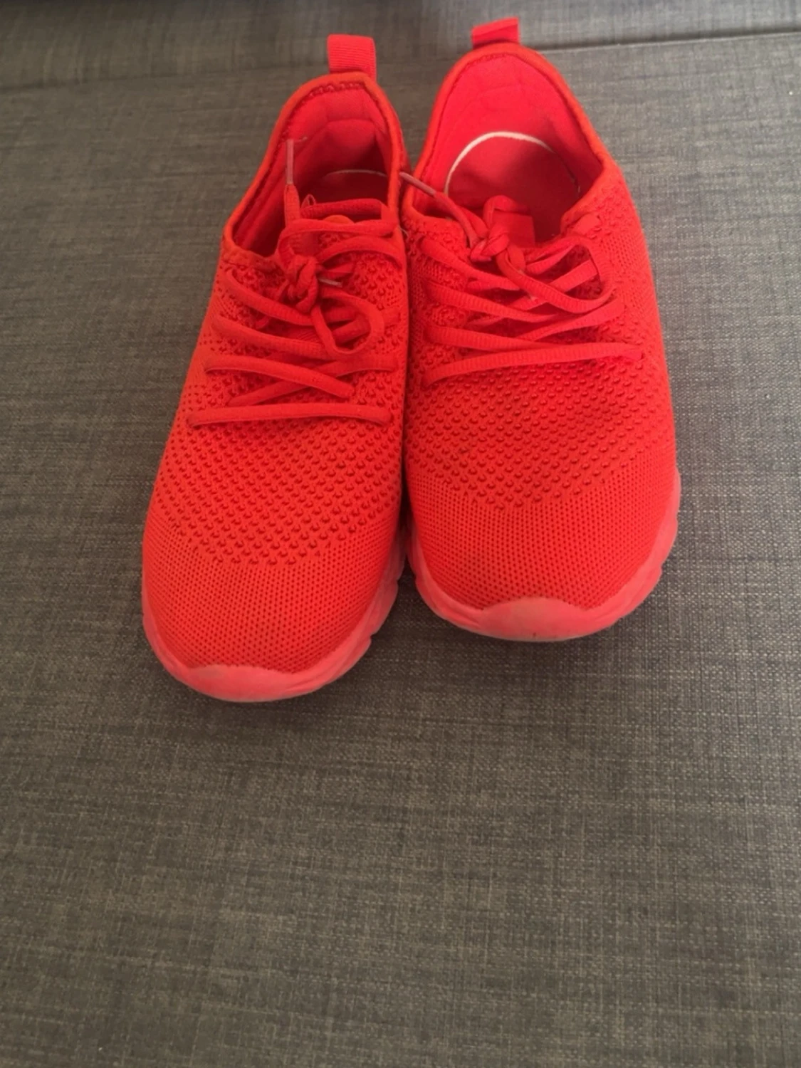 Röda mesh sneakers med snörning - 1