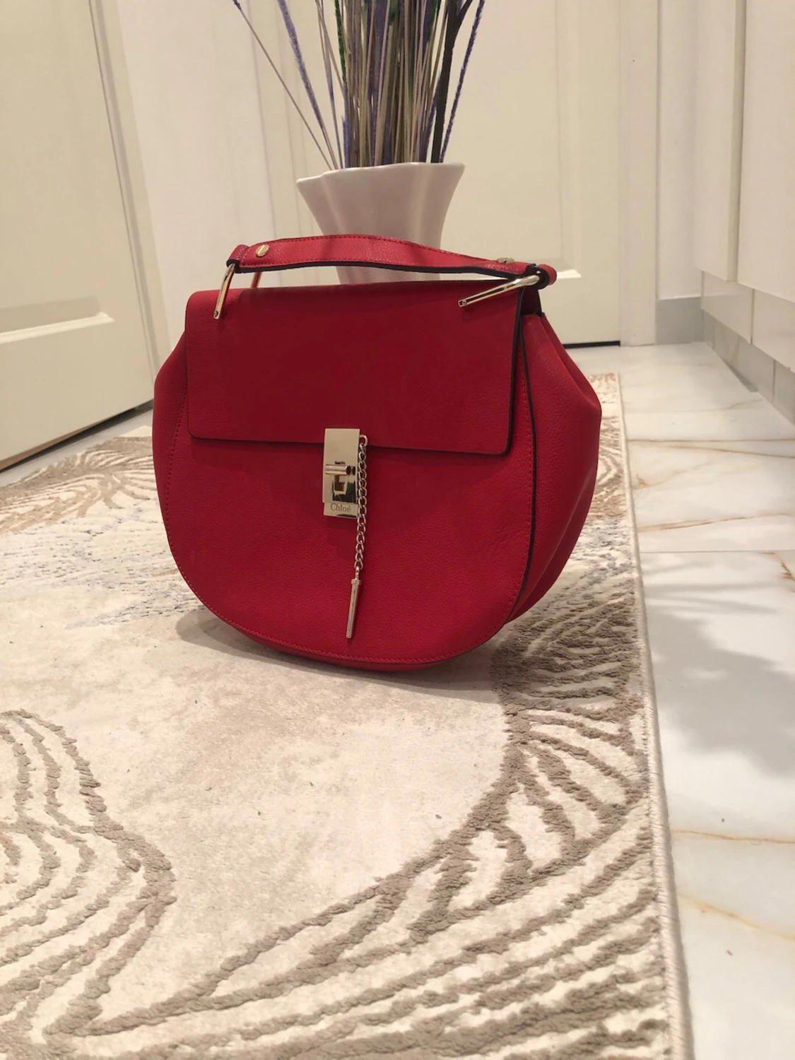 Röd Chloé handväska i läder - 3