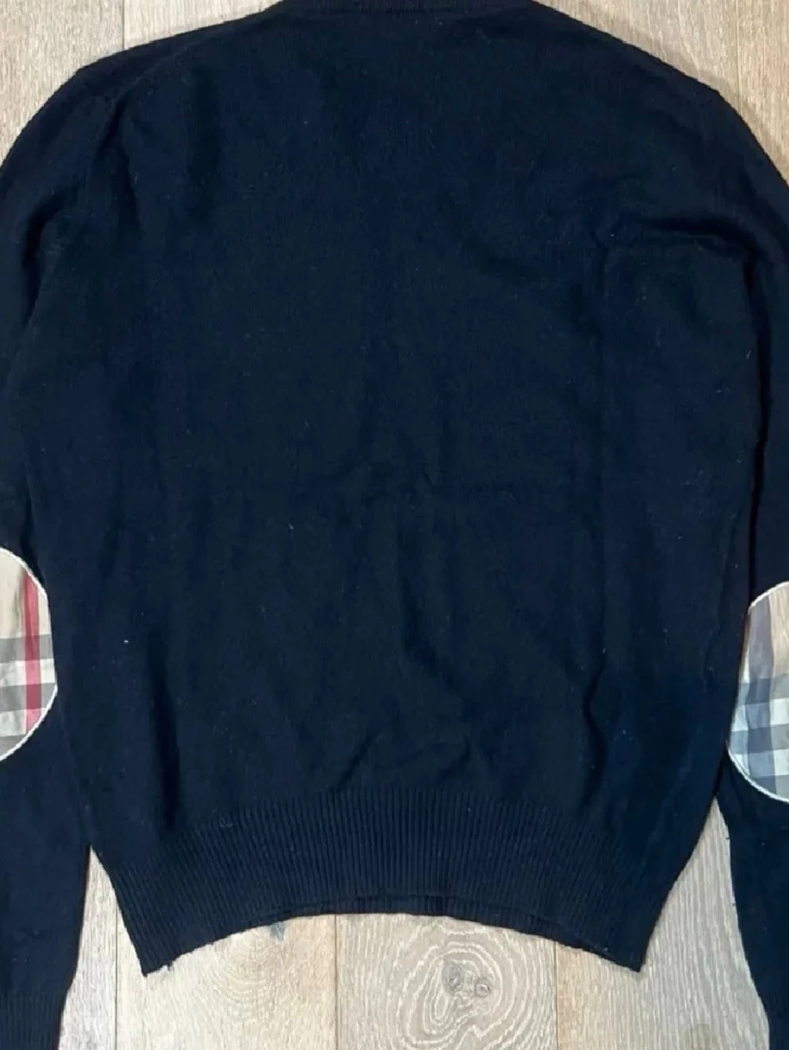 Mörkblå Burberry stickad tröja - 1